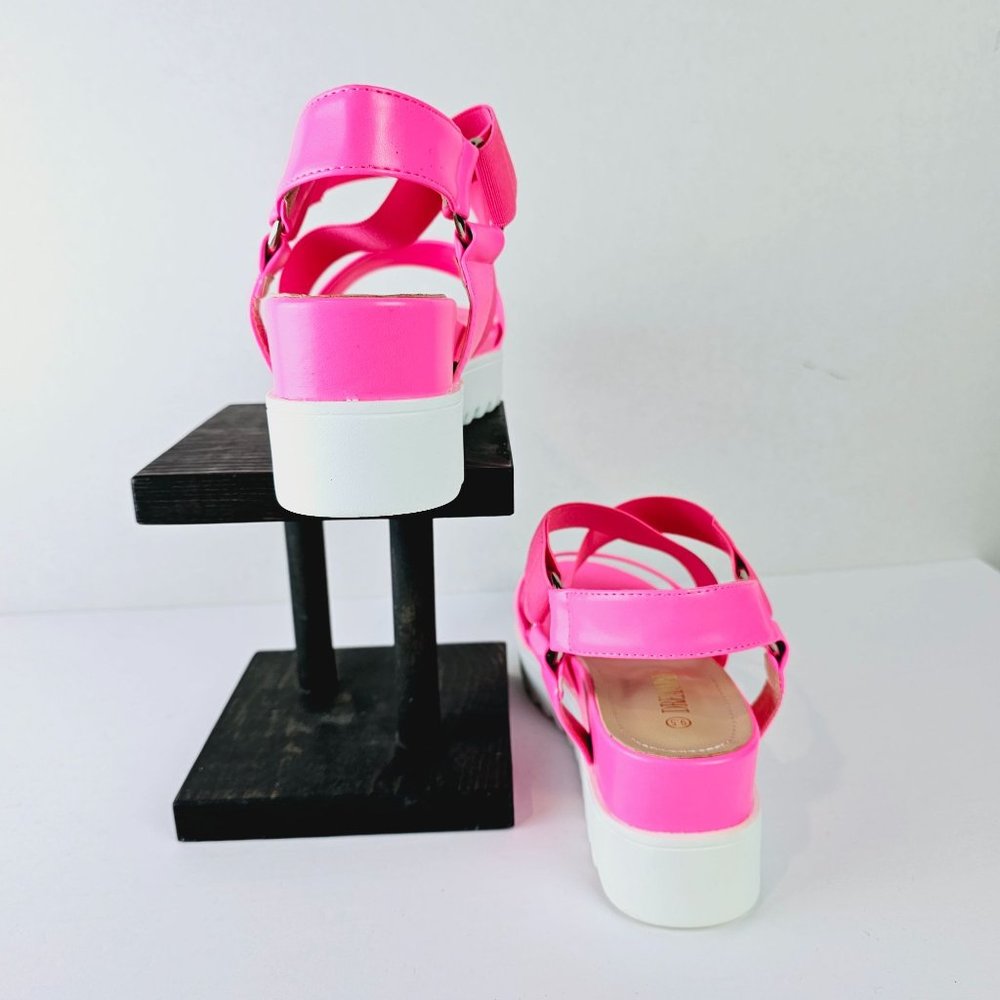 Dream Pairs Hot Pink Platform Wedge Sandals - Picture 7 of 7